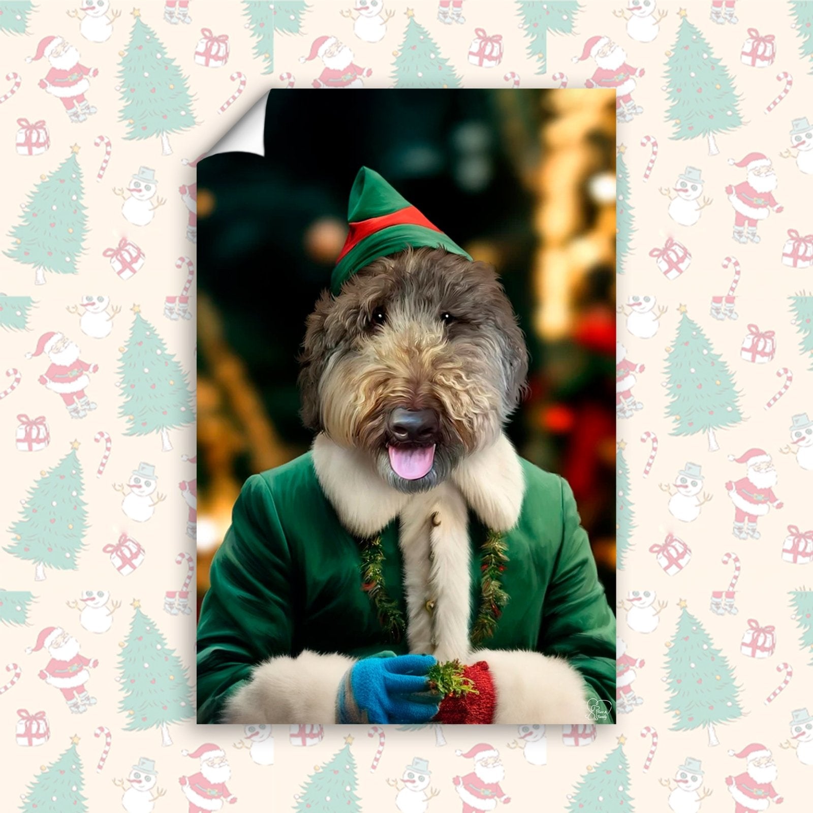 Mr Santa Claus – Christmas Santa Pet Portrait - 1 Pet - Furr and Family