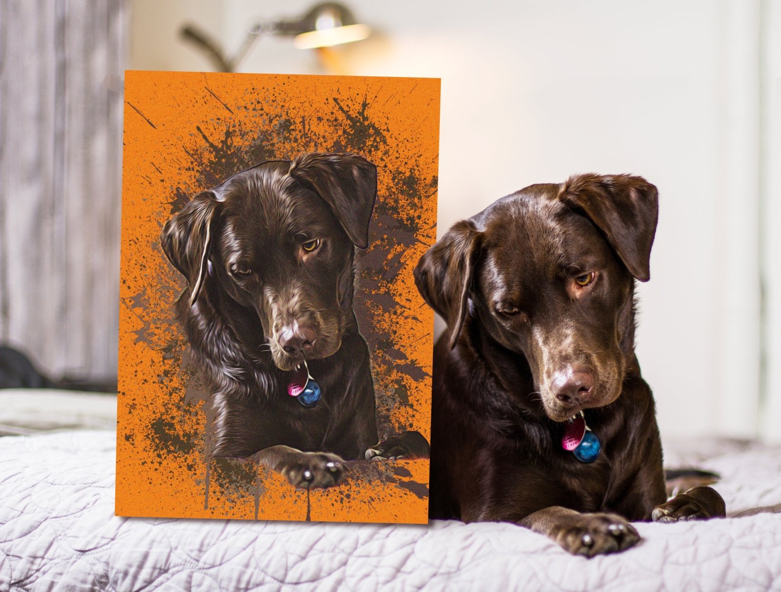 Contemporary Custom Pet Portraits - 1 Pet - Furr and Family