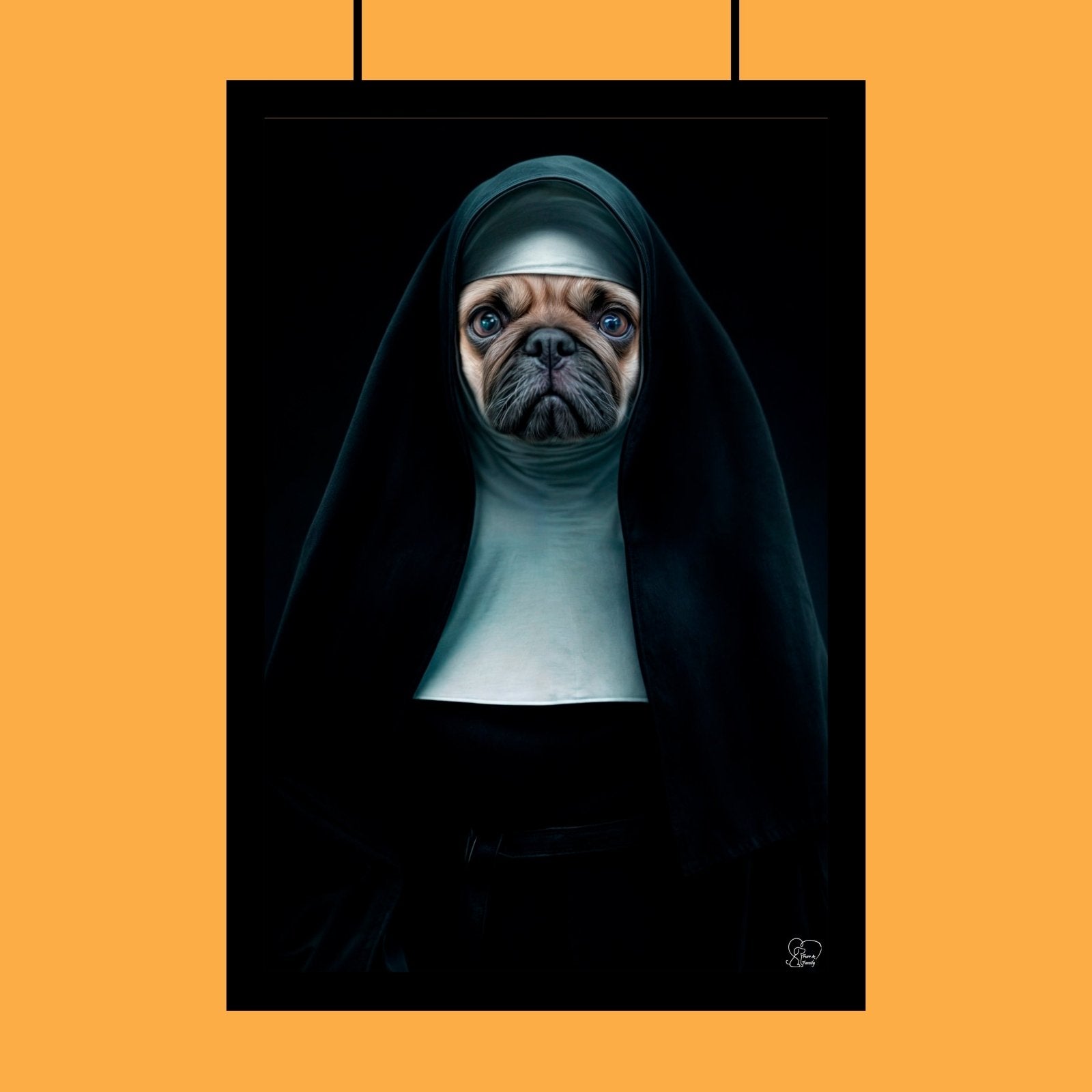The Nun Halloween Pet Portrait - Custom Pet Portrait - 1 Pet - Furr and Family
