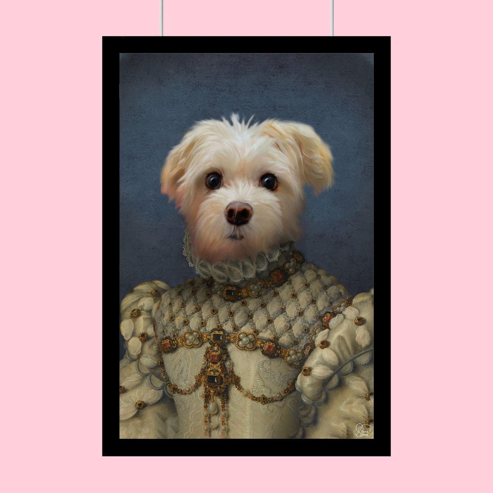 The Vintage Queen - Custom Pet Portrait - 1 Pet - Furr and Family