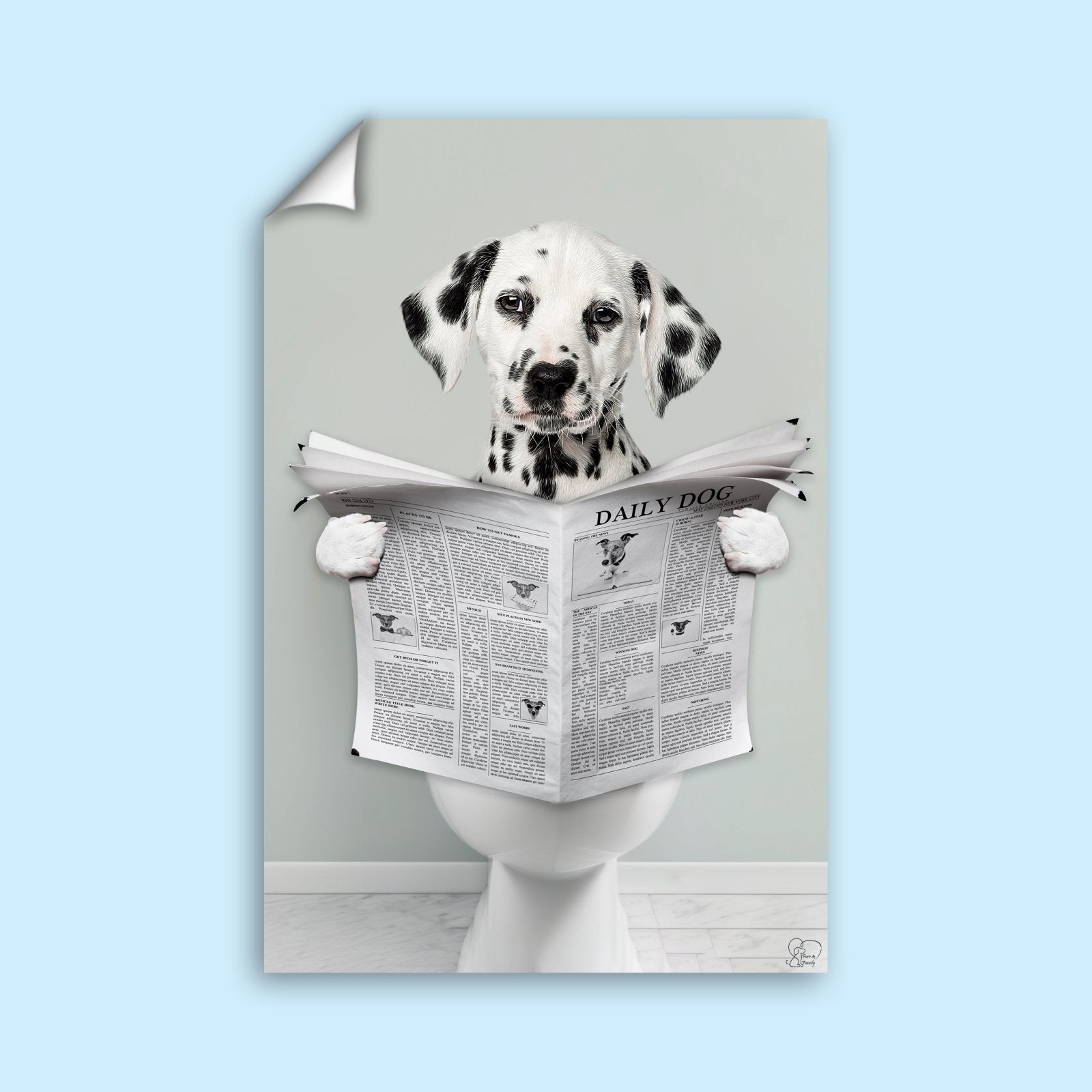 Bathroom Paw - Custom Pet Portrait - 1 Pet - Furr and Family