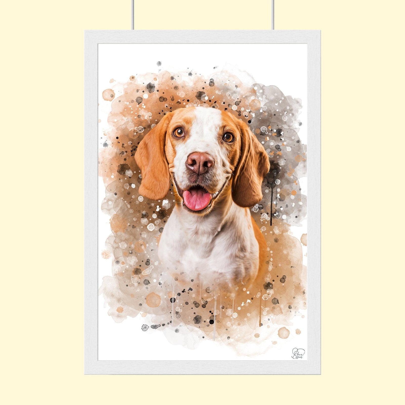 Custom Watercolor Pet Portrait - Custom Pet Portrait - 1 Pet - Furr and Family
