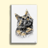 Gold Plated Pet Art - Custom Pet Portrait - 1 Pet - Furr and Family