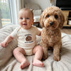 Custom Dog Portrait Embroidered Baby Onesie – Pet Sibling Gift