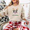 Custom Christmas Pet Embroidered Sweatshirt with Reindeer