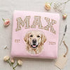 Custom Pet Embroidered Sweatshirt with Gingham Varsity Name