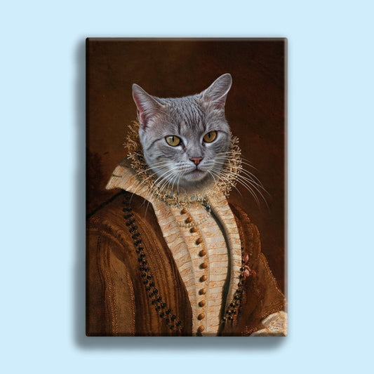 Aristocratic Elegance Cat Portrait – Custom Pet Portraits | Furr and Family - 1 Pet - Furr and Family