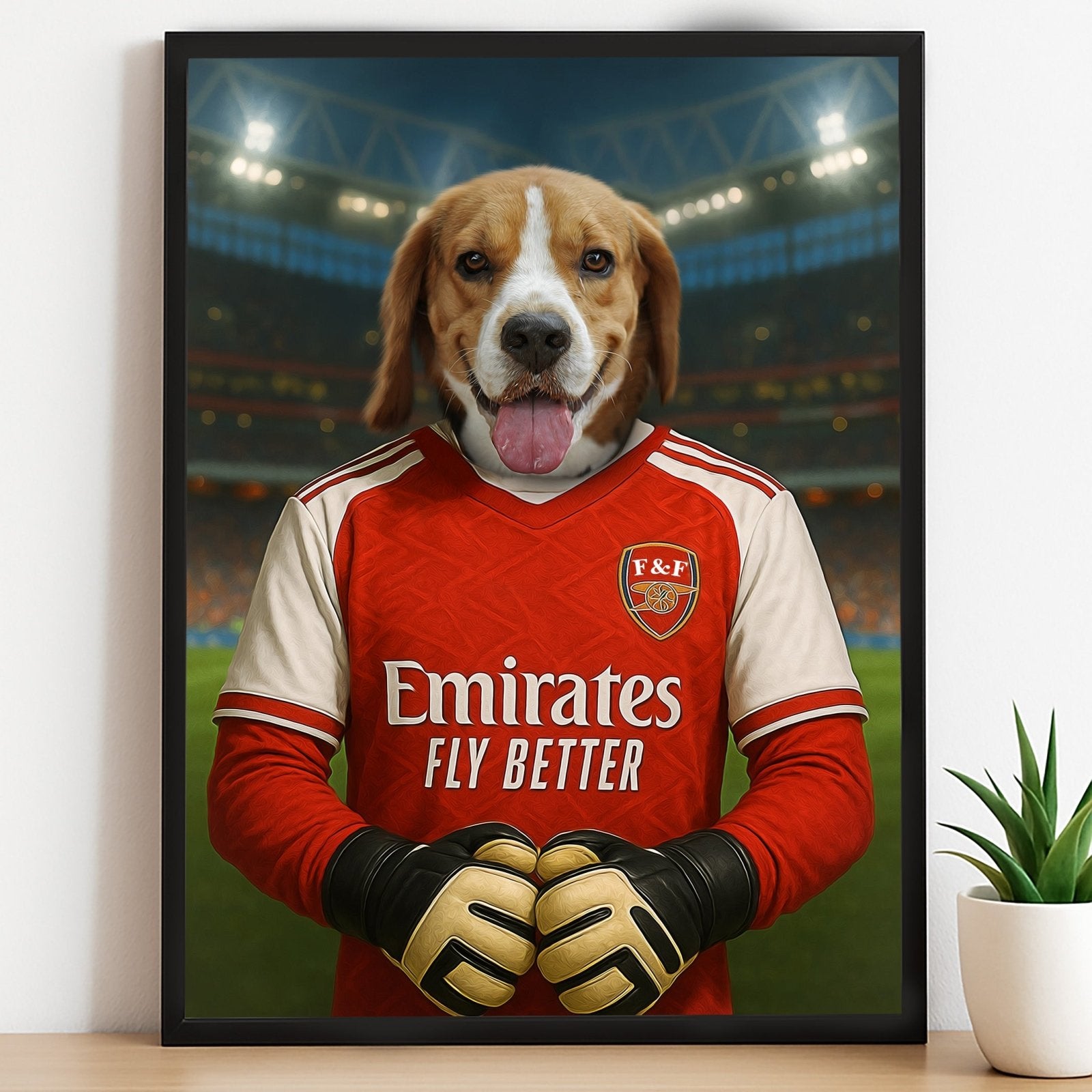 Arsenal Home Football – Custom Pet Portrait for Pet Lovers - Pet Sports Theme - 1 Pet - Furr and Family