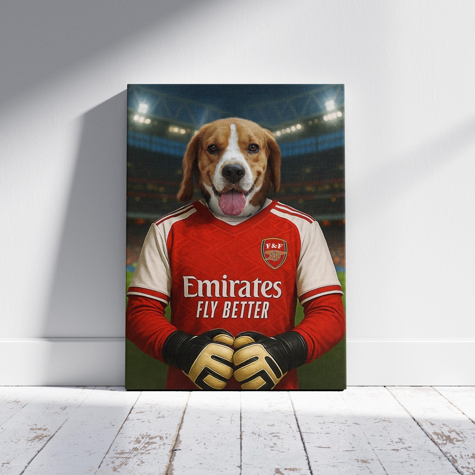 Arsenal Home Football – Custom Pet Portrait for Pet Lovers - Pet Sports Theme - 1 Pet - Furr and Family