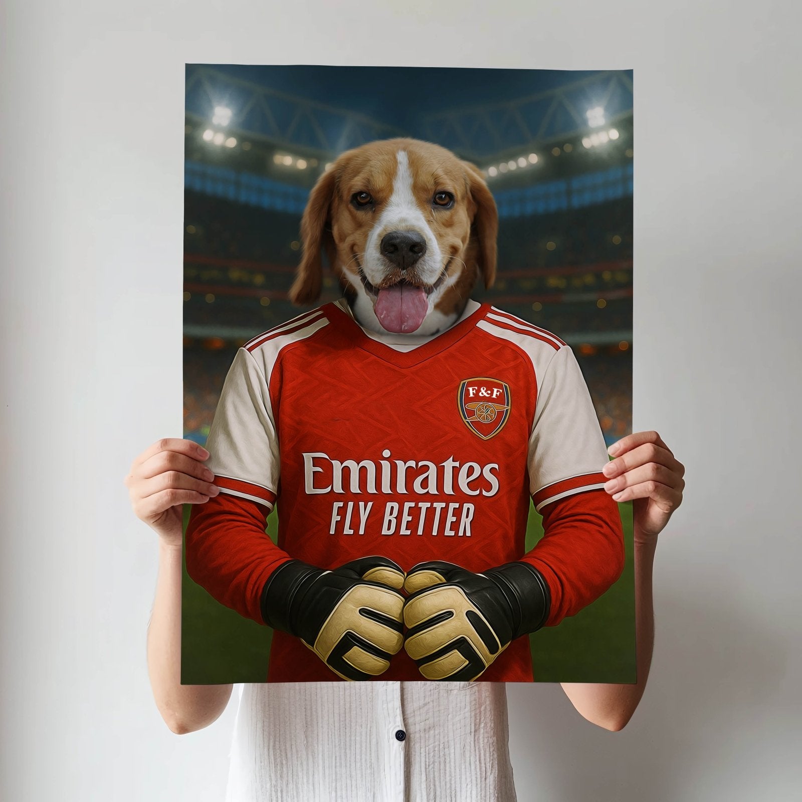 Arsenal Home Football – Custom Pet Portrait for Pet Lovers - Pet Sports Theme - 1 Pet - Furr and Family