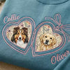 Custom Floral Pet Embroidered Sweatshirt with Heart and Bow
