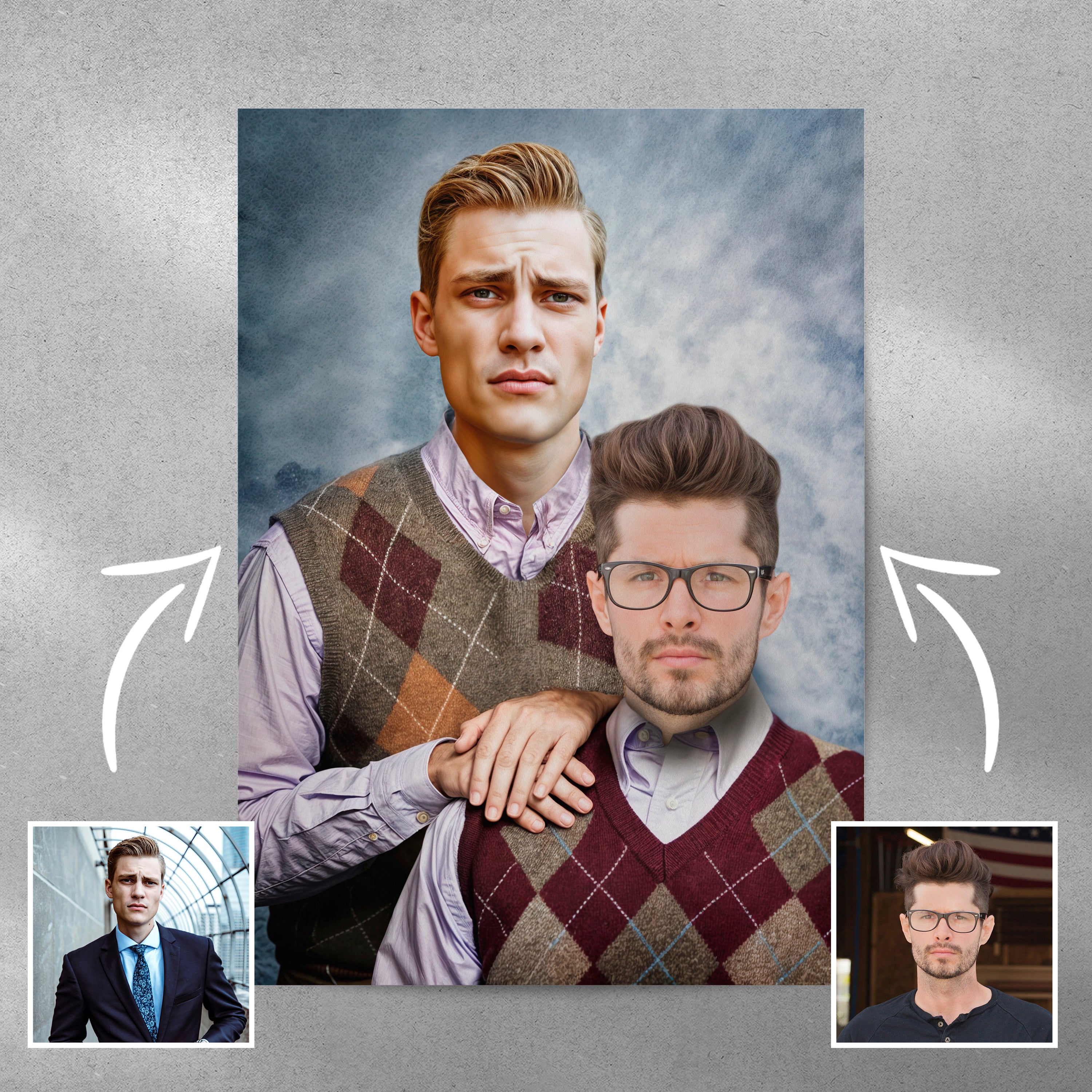 Father & Son - Custom Human Portrait - Furr and Family