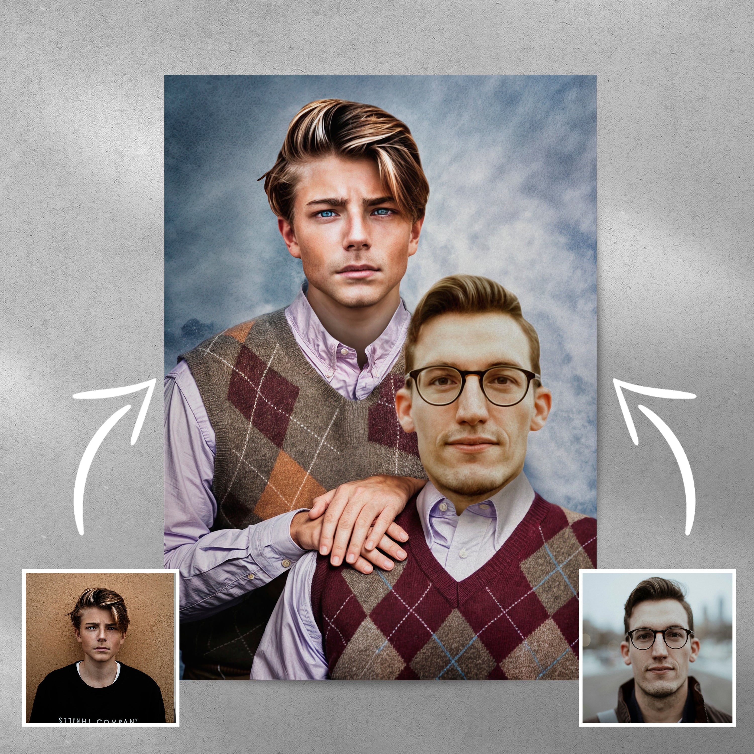 Father & Son - Custom Human Portrait - Furr and Family