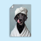 Bathroom Spa Dog Portrait – Funny Custom Pet Art - 1 Pet - Furr and Family