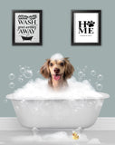 BathTub Bathroom Pet Portrait – Funny Custom Pet Art - 1 Pet - Furr and Family