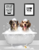 BathTub Bathroom Pet Portrait – Funny Custom Pet Art - 1 Pet - Furr and Family