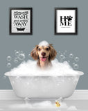 BathTub Bathroom Pet Portrait – Funny Custom Pet Art - 1 Pet - Furr and Family