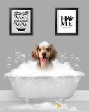 BathTub Bathroom Pet Portrait – Funny Custom Pet Art - 1 Pet - Furr and Family