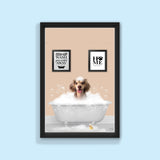 BathTub Bathroom Pet Portrait – Funny Custom Pet Art - 1 Pet - Furr and Family
