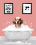 BathTub Bathroom Pet Portrait – Funny Custom Pet Art - 1 Pet - Furr and Family