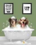 BathTub Bathroom Pet Portrait – Funny Custom Pet Art - 1 Pet - Furr and Family