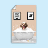 BathTub Bathroom Pet Portrait – Funny Custom Pet Art - 1 Pet - Furr and Family