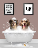 BathTub Bathroom Pet Portrait – Funny Custom Pet Art - 1 Pet - Furr and Family