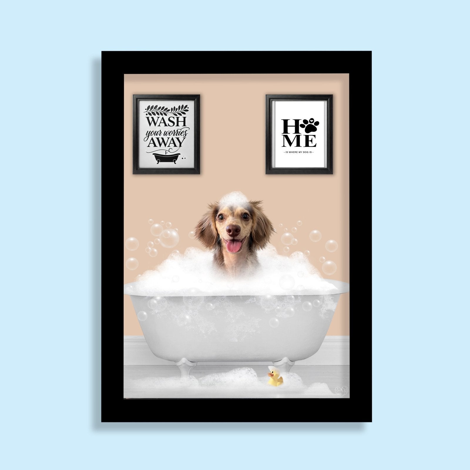 BathTub Bathroom Pet Portrait – Funny Custom Pet Art - 1 Pet - Furr and Family