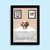 BathTub Bathroom Pet Portrait – Funny Custom Pet Art - 1 Pet - Furr and Family