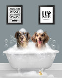 BathTub Bathroom Pet Portrait – Funny Custom Pet Art - 1 Pet - Furr and Family