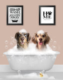 BathTub Bathroom Pet Portrait – Funny Custom Pet Art - 1 Pet - Furr and Family