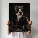 Biker Boss Pet Portrait – Funny Custom Motorcycle Art - 1 Pet - Furr and Family