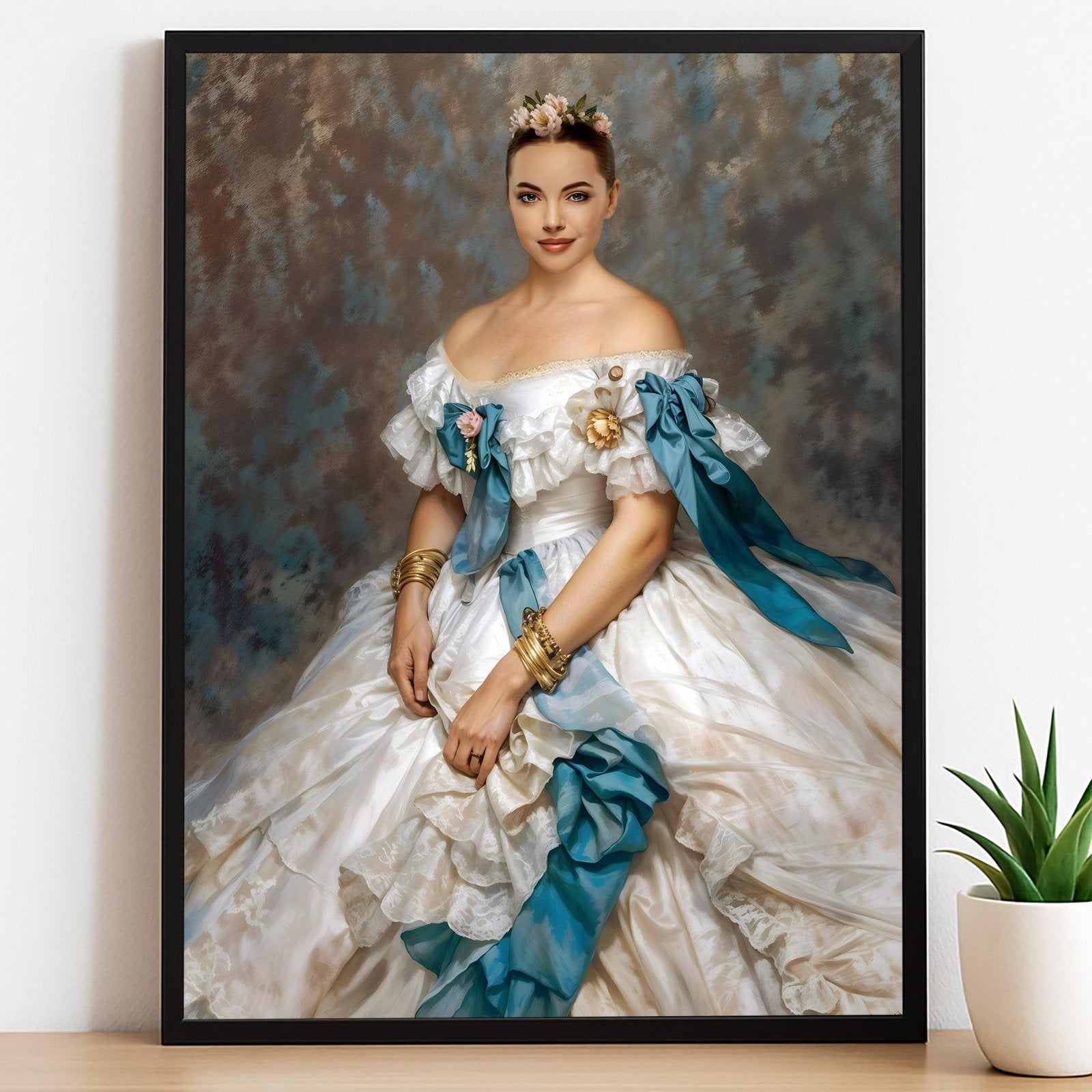 Blue Ribbon Renaissance Queen Custom Art - Human Portrait - Female - Furr and Family