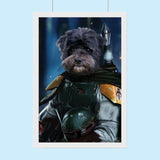 Boba Fett Star Wars Pet Portrait – Custom Mandalorian Pet Art - 1 Pet - Furr and Family