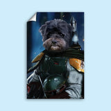 Boba Fett Star Wars Pet Portrait – Custom Mandalorian Pet Art - 1 Pet - Furr and Family