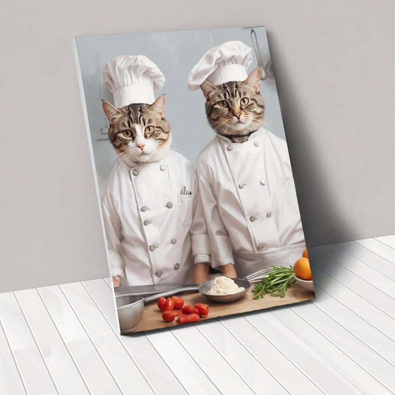 Chef Duo – Custom Pet Portrait for Pet Lovers - 2 Pets - Furr and Family