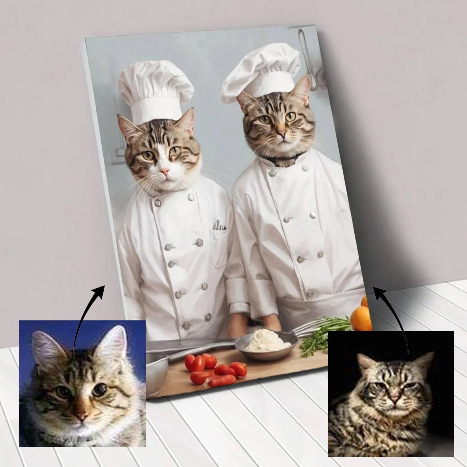 Chef Duo – Custom Pet Portrait for Pet Lovers - 2 Pets - Furr and Family