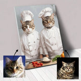 Chef Duo – Custom Pet Portrait for Pet Lovers - 2 Pets - Furr and Family