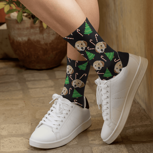 Christmas Tree & Candy Socks | Pet Lover Gift | Fun & Comfortable Socks - Socks - Birthday Gift Socks - Furr and Family