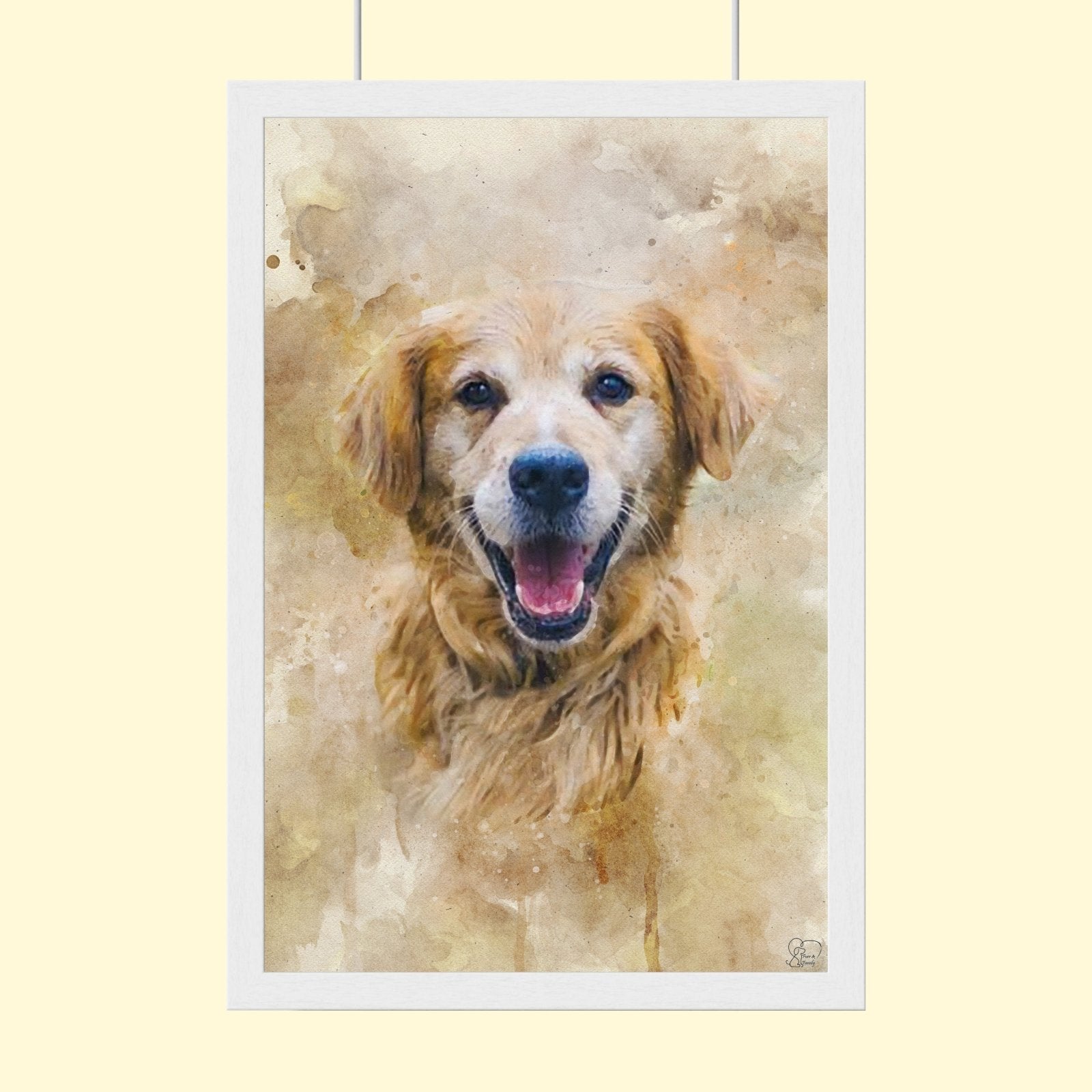 Classic Watercolor Pet Art – Custom Watercolor Pet Portrait - 1 Pet - Furr and Family