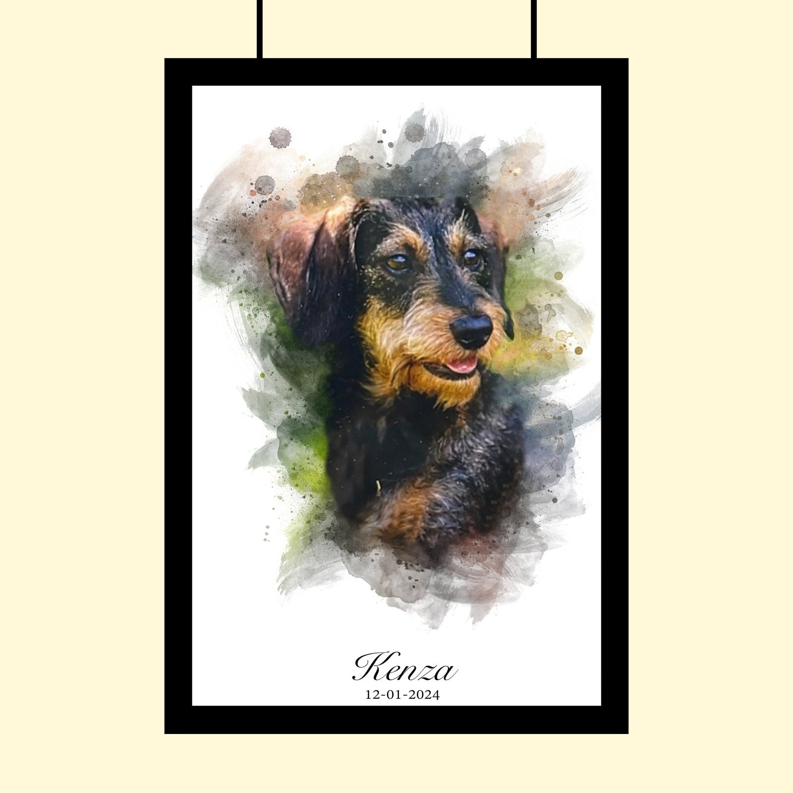 Classic Watercolor Pet Art – Custom Watercolor Pet Portrait - 1 Pet - Furr and Family