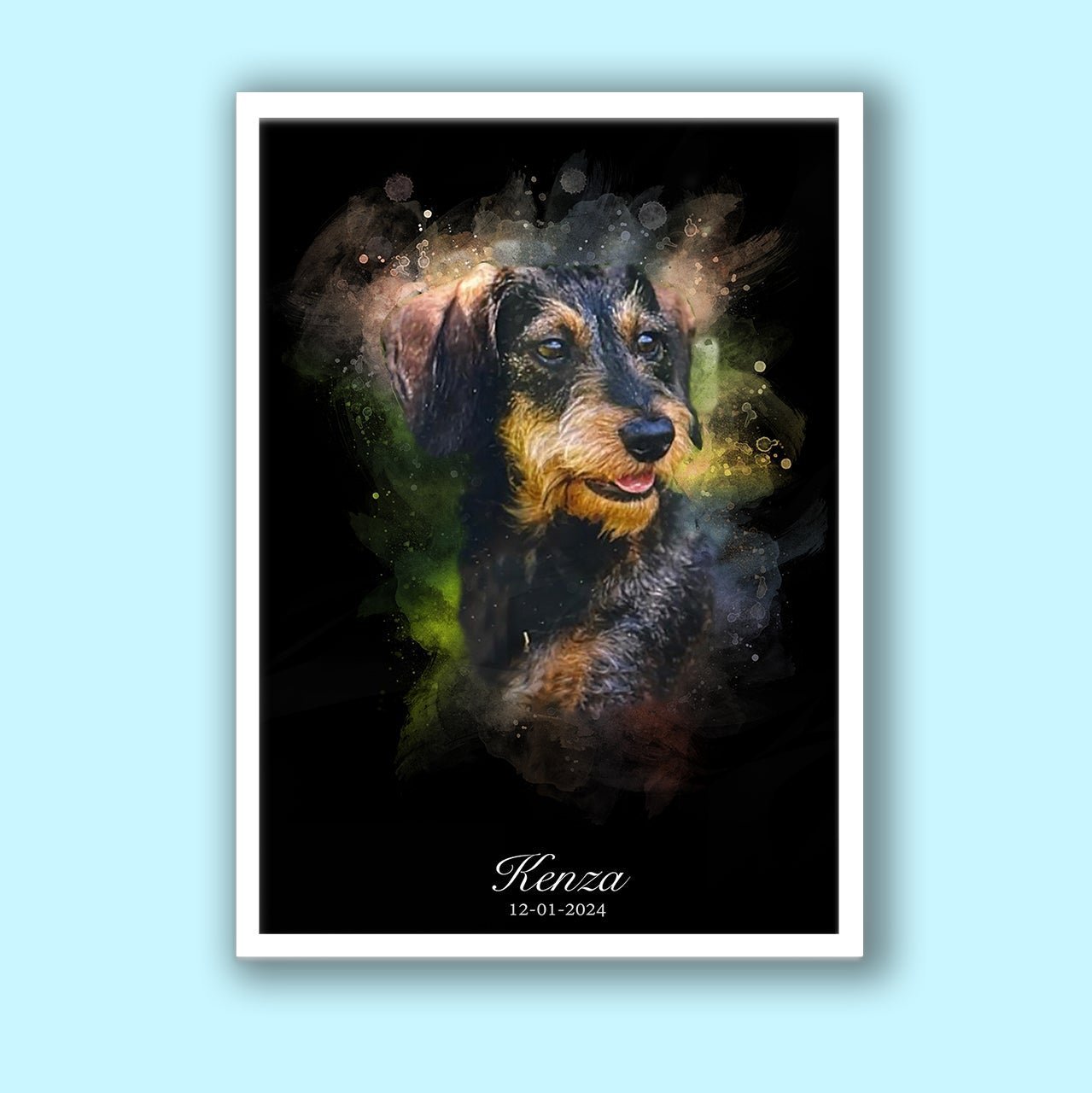 Classic Watercolor Pet Art – Custom Watercolor Pet Portrait - 1 Pet - Furr and Family