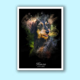 Classic Watercolor Pet Art – Custom Watercolor Pet Portrait - 1 Pet - Furr and Family