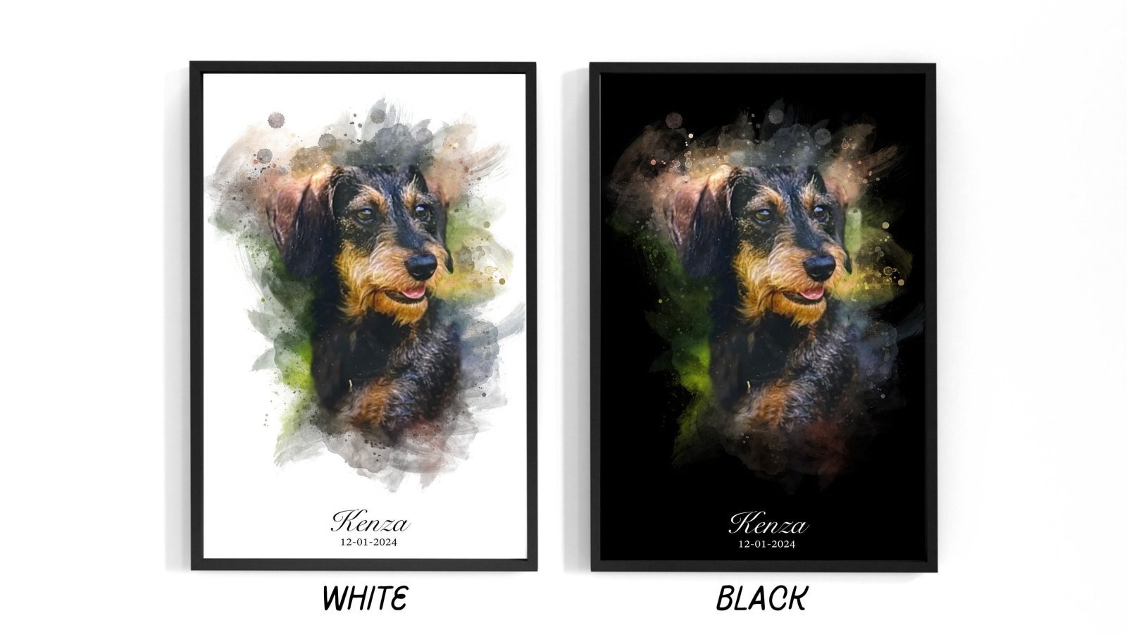 Classic Watercolor Pet Art – Custom Watercolor Pet Portrait - 1 Pet - Furr and Family