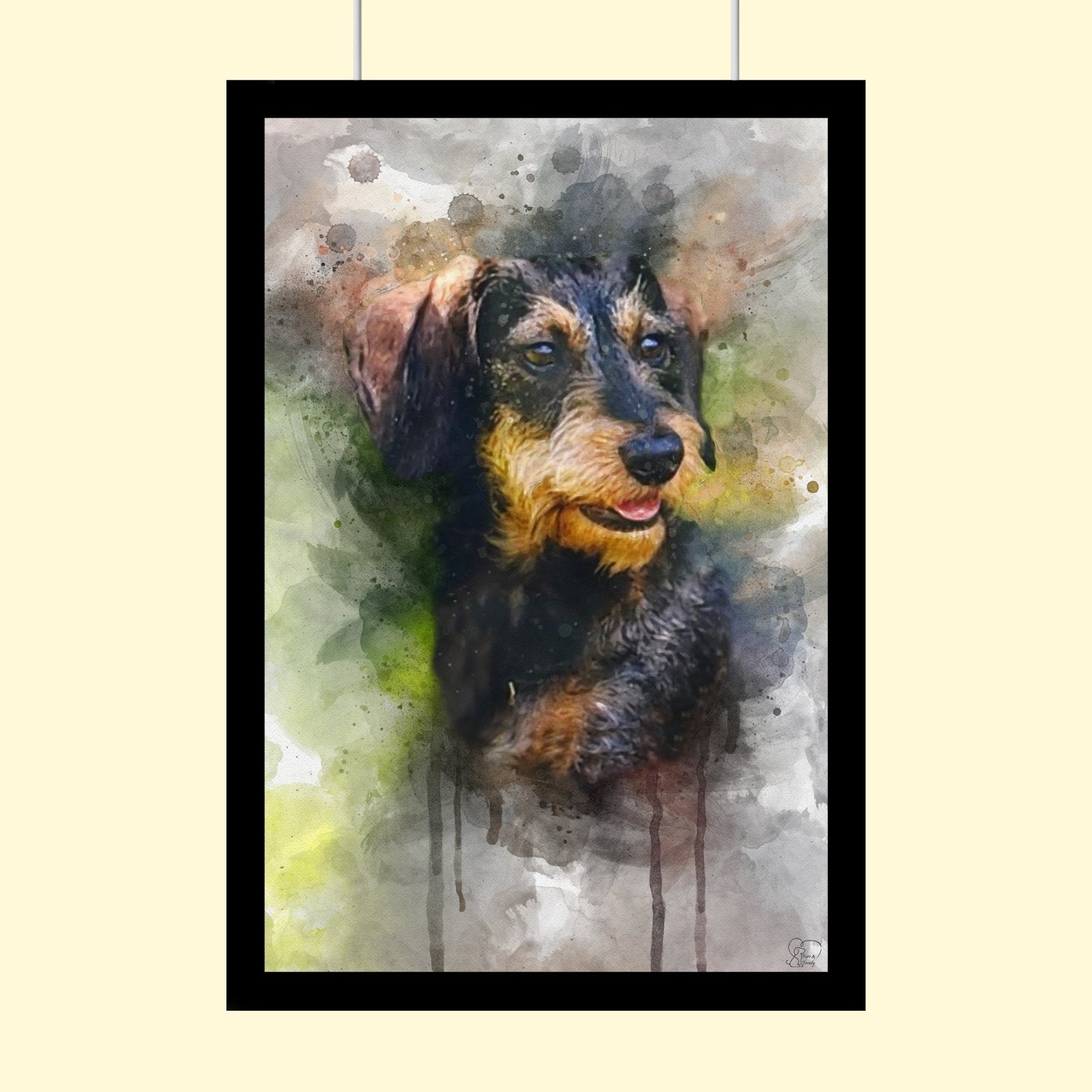 Classic Watercolor Pet Art – Custom Watercolor Pet Portrait - 1 Pet - Furr and Family