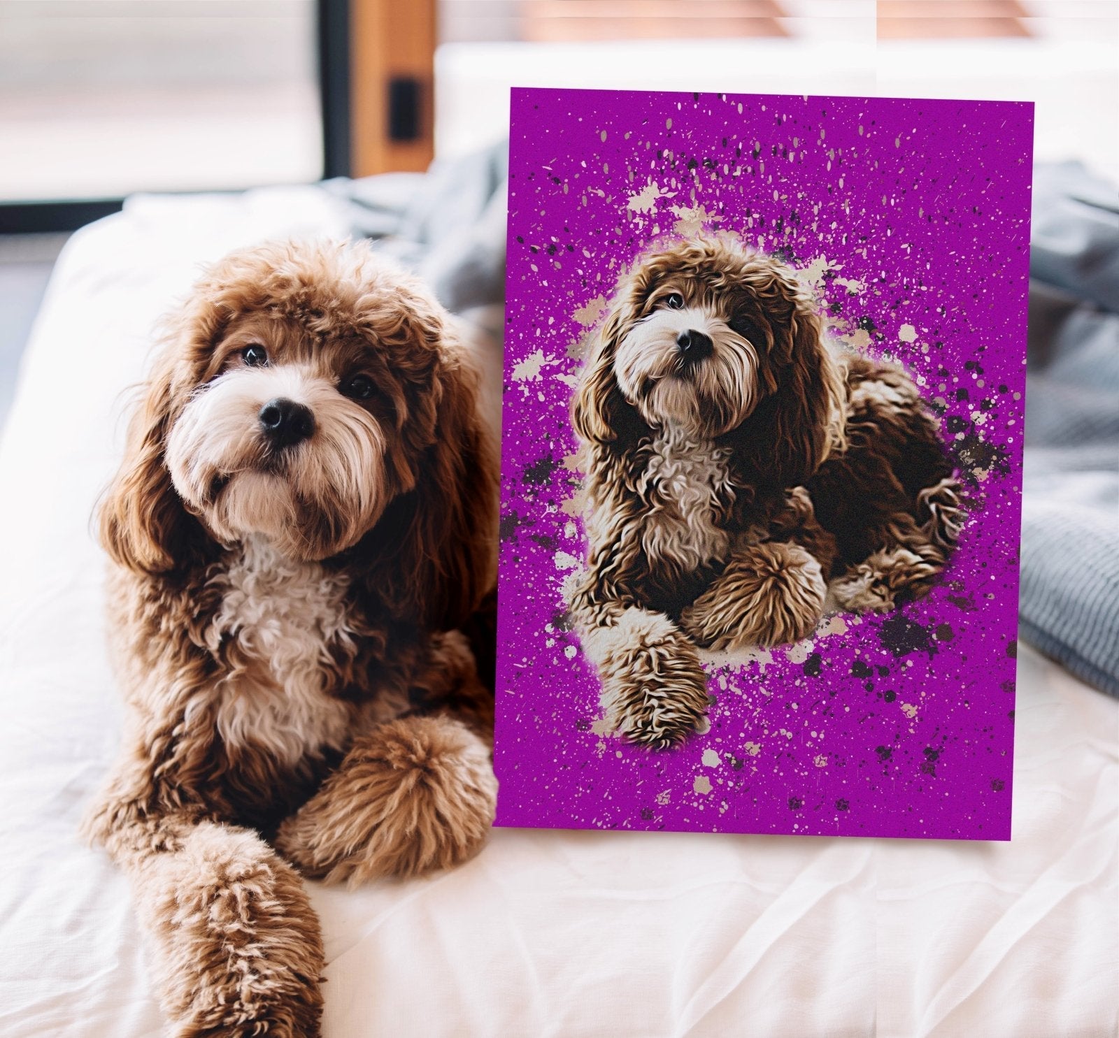 Contemporary Custom Pet Portraits – Modern Art for Your Pet - 1 Pet - Furr and Family