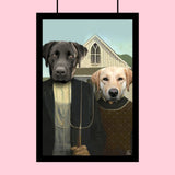 Farmer and Wife - Custom Pet Portrait - 2 Pets - Furr and Family