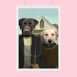 Farmer and Wife - Custom Pet Portrait - 2 Pets - Furr and Family