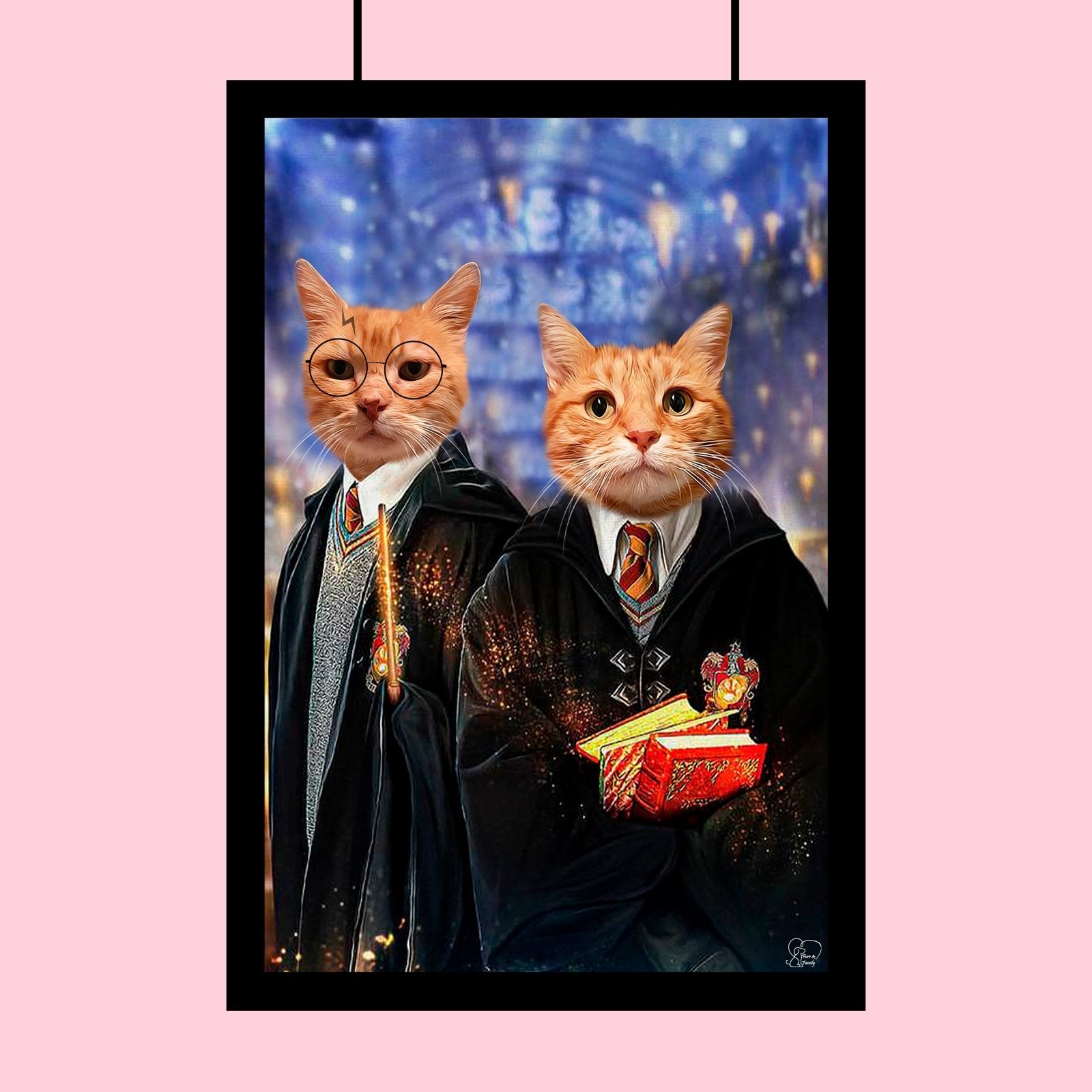 Potter and Weasley - Custom Pet Portrait - 2 Pets - Furr and Family