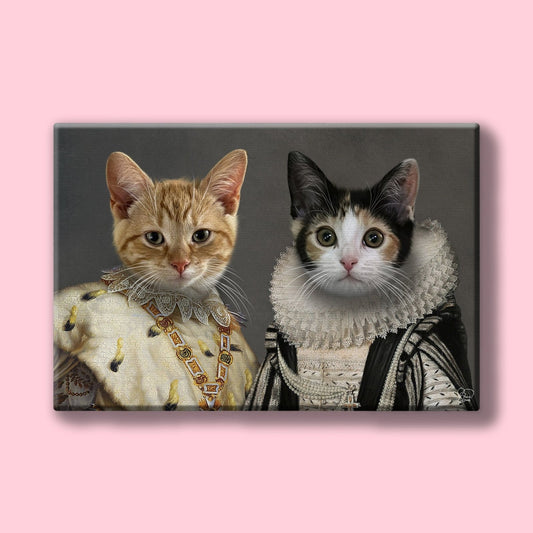 Prince and Princess - Custom Pet Portrait - 2 Pets - Furr and Family
